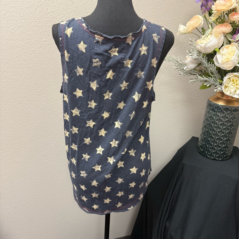 Natural Reflections Star Tank L | Patriotic USA Flag Pocket 4th of July Top - Picture 3 of 8